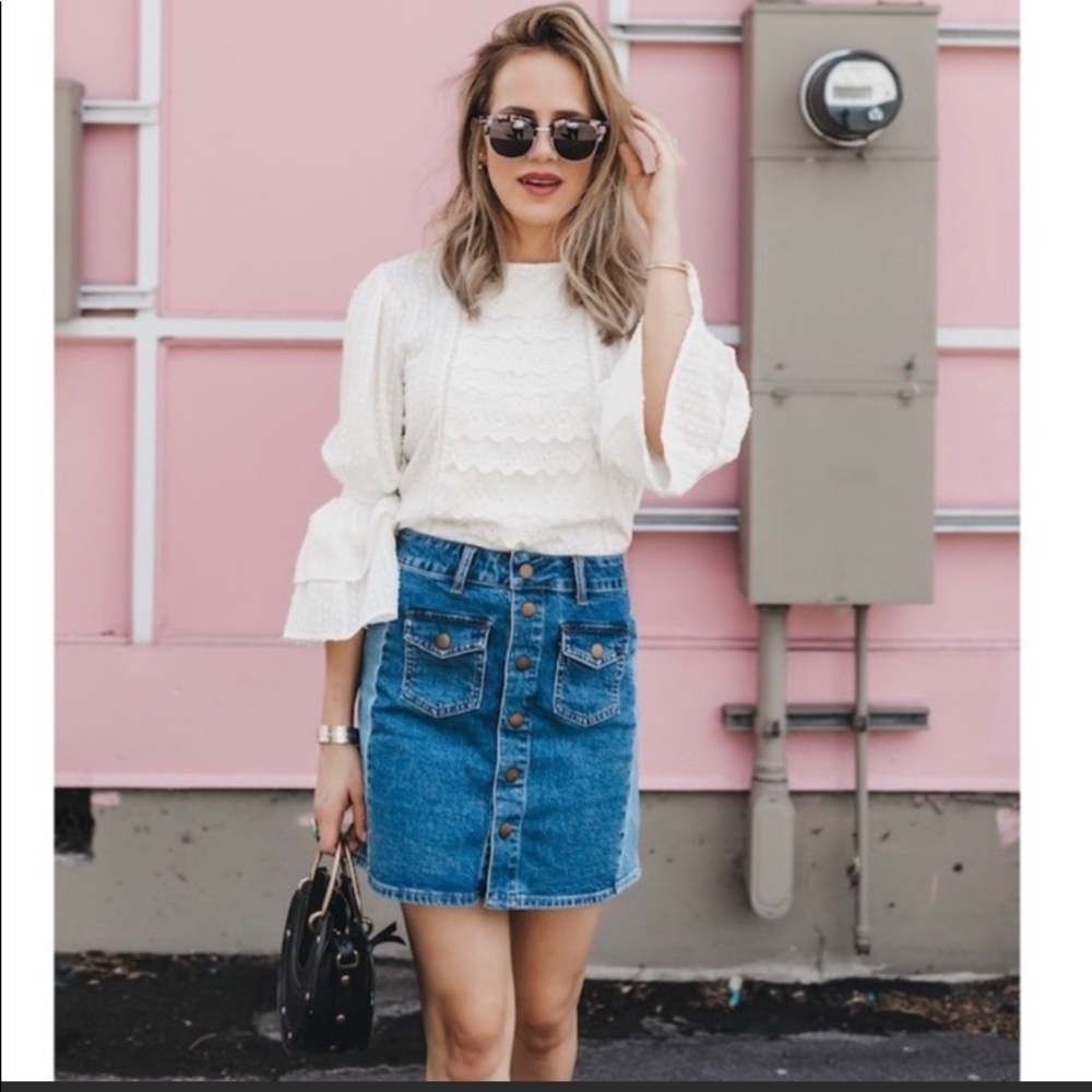 Madewell two toned denim skirt